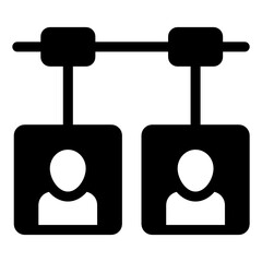 Poster - 
Shared users network in glyph style editable vector
