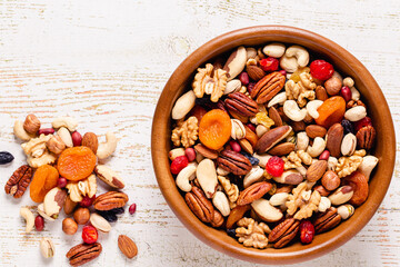 Wall Mural - Healthy Snack of Nuts and Dried Fruit