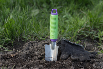 shovel in the garden