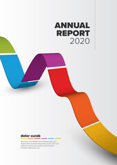 Poster - annual report cover template with abstract graph