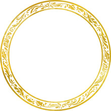 ゴールドの円形フレーム　　ベクター素材