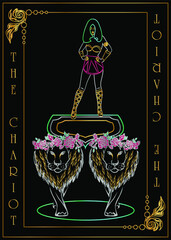 Wall Mural - the illustration - card for tarot - The Chariot Card.