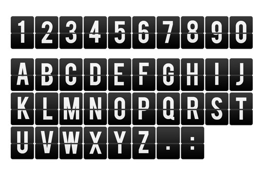 Flip board font set, mechanical display design