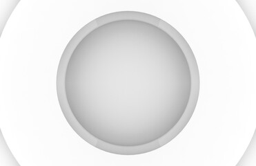 Poster - 3d rendering. Futuristic White circle paper art layers wall background.
