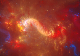 Wall Mural - colorful space explosion, dust and stars