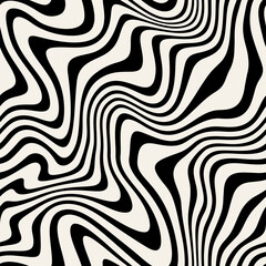 Wall Mural - vector seamless pattern. abstract distorted striped texture. monochrome curved stripes. creative bol