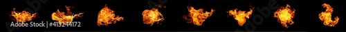 Obraz Dibond Fire flames on a black background