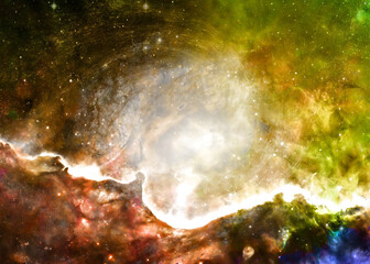Wall Mural - somewhere in extreme deep space far galaxies and stardust. science fiction background. elements of t