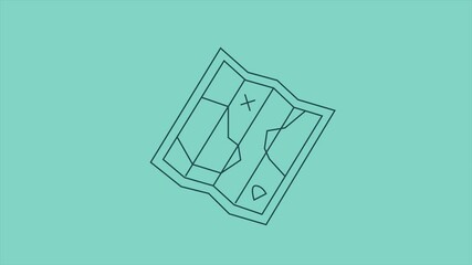 Poster - Treasure map animated icon. Motion design