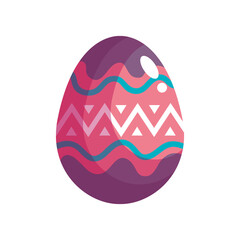 Poster - happy easter celebration purple and pink egg painted vector illustration design