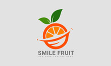Smile Fruit Orange Logo Design
