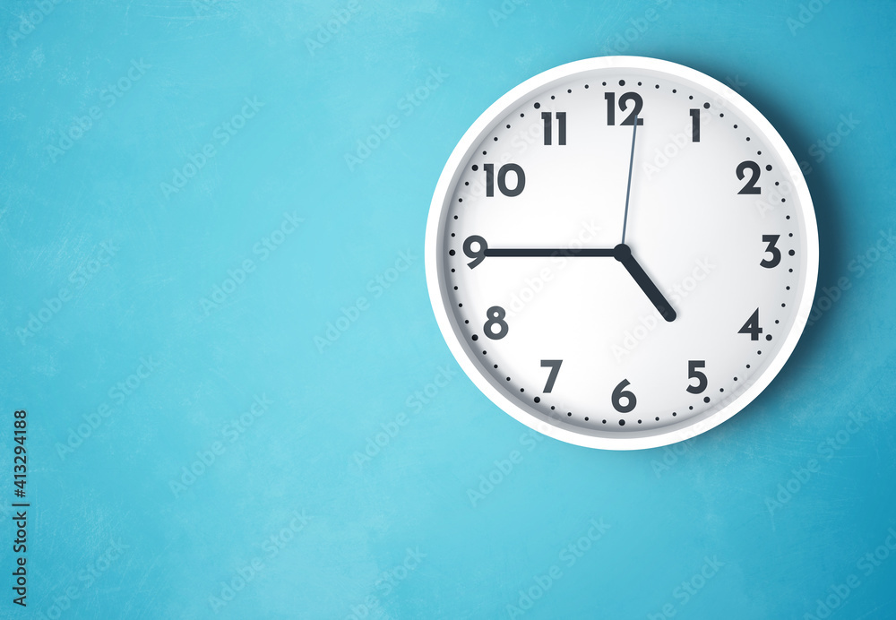 04:45 or 16:45 wall clock time Stock Photo | Adobe Stock