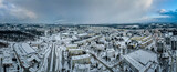 Fototapeta Miasto - Jastrzębie Zdrój, przemysłowe miasto na Śląsku w Polsce zimą z lotu ptaka