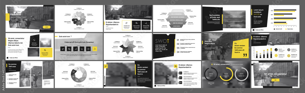 Geometric Graphic Design Project Proposal Presentation. Infographic Slide Template. For use in Presentation, Flyer and Leaflet, SEO, Marketing, Webinar Landing Page Template, Website Design, Banner. - obrazy, fototapety, plakaty 