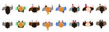 Top View People Characters. Men And Women Character Walking Animation, People View From Above. Male And Female People Walk Vector Illustration Set. Woman Man Top View Move Walking