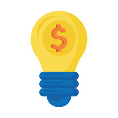 Sticker - bulb with dollar symbol icon vector illustration design