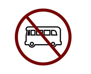 Poster - no bus vector icon.  Editable stroke. Linear symbol for use on web and mobile apps, logo, Print media. Line illustration. Vector isolated on white  background