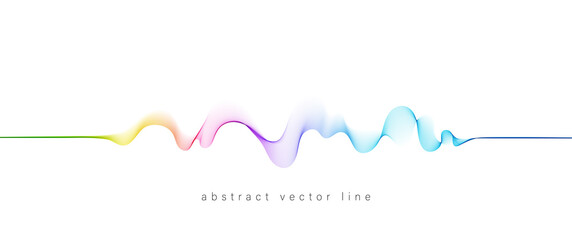 Wall Mural - Abstract flowing wavy lines. Colorful dynamic wave. Vector design element for concept of music, party, technology, modern.