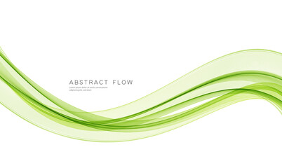 Wall Mural - Vector green color abstract wave design element