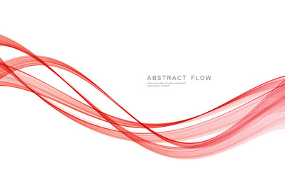 Poster - Red color abstract transparent wave design element