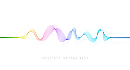 Wall Mural - Abstract flowing wavy lines. Colorful dynamic wave. Vector design element for concept of music, party, technology, modern.