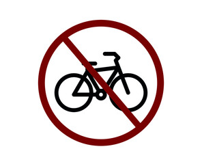 Poster - no bicycle vector icon.  Editable stroke. Linear symbol for use on web and mobile apps, logo, Print media. Line illustration. Vector isolated on white  background