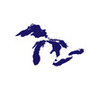 Map of Great Lakes. Vector. silhouette
