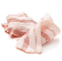 Wall Mural - sliced pork bacon isolated on white background cutout