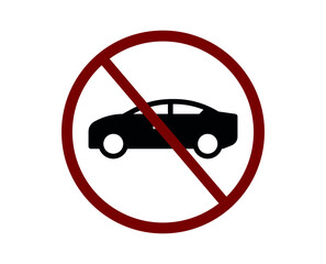 Poster - no car vector icon. Editable stroke. Symbol in Line Art Style for Design, Presentation, Website or Apps Elements, Logo. Pixel vector graphics - Vector