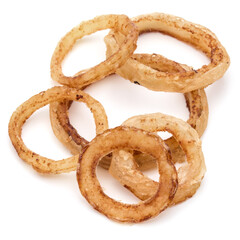 Wall Mural - Delicious crispy fried onion rings isolated on white