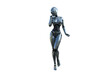 © W.S. Coda - Image robot created in female figure with different viewing angles, isolated on a white background. Template for Photoshop as a smart object suitable for other picture composing. 3d rendering.