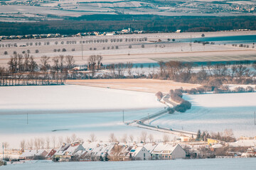 Wall Mural - winter landscape with snow