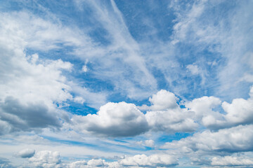 clouds on the blue sky. cloudscape at day time.