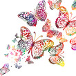 Abstract background multicolored butterfly. Mixed media. Vector illustration