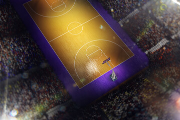 Wall Mural - Empty basketball court. Sport arena. 3d render background