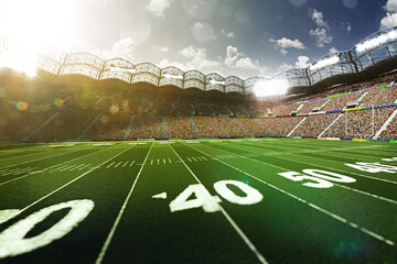 Wall Mural - Empty American football soccer stadium with fans