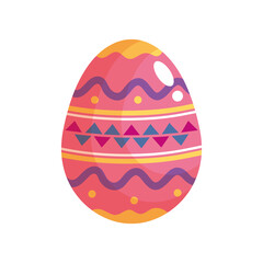 Poster - happy easter celebration pink and colors egg painted vector illustration design