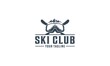 logo for ski club with illustration of ski goggles and a tree