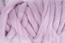 Purple Yarn Texture As Background, Wool Threads.