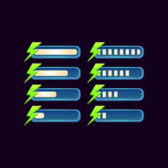 Wall Mural - set of gui fantasy progress energy bar for game ui asset elements vector illustration