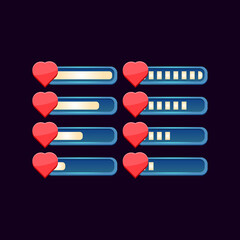 Wall Mural - set of gui fantasy progress health bar for game ui asset elements vector illustration