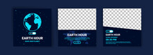 Collection Of Social Media Posts For The Earth Hour. Campaign For Climate Change Awareness By Turning Off Unused Lights And Electronic Equipment For 1 Hour.