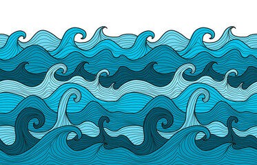 Fotomurali - Abstract Sea Background. Seamless Pattern for your design