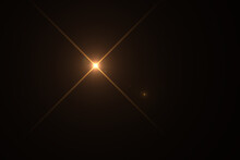 Beautiful Optical Lens Flare Effect Golden Sun Light