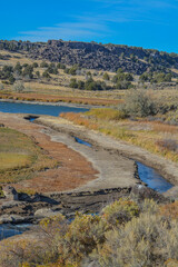 Wall Mural - Low water level exposing the rocky shore of the Snake River In Northern Idaho
