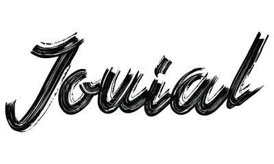 Fototapete - Jovial Black Text Hand written Brush font drawn phrase Typography decorative script letter on the White background for sayings