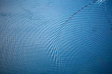 Surface of the sea, track from the ships and boats seen from the mountain top near the sea