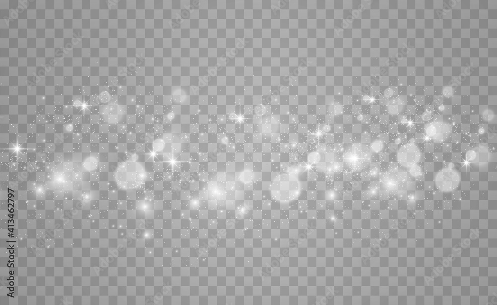 Beautiful sparks shine with special light. Vector sparkles on a transparent background. Christmas abstract pattern. A beautiful illustration for the postcard. The background for the image. Luminaries. - obrazy, fototapety, plakaty 