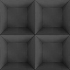Poster - Room divided on four front perspective view. Surrealism scene or podium. Vector