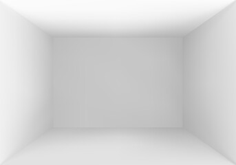 Poster - Empty box top view. White studio interior background. Vector